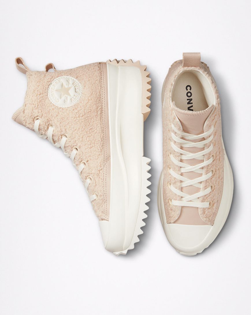 Zapatos Plataforma Converse Run Star Hike Sherpa Altas Mujer Beige | PE 248PE5